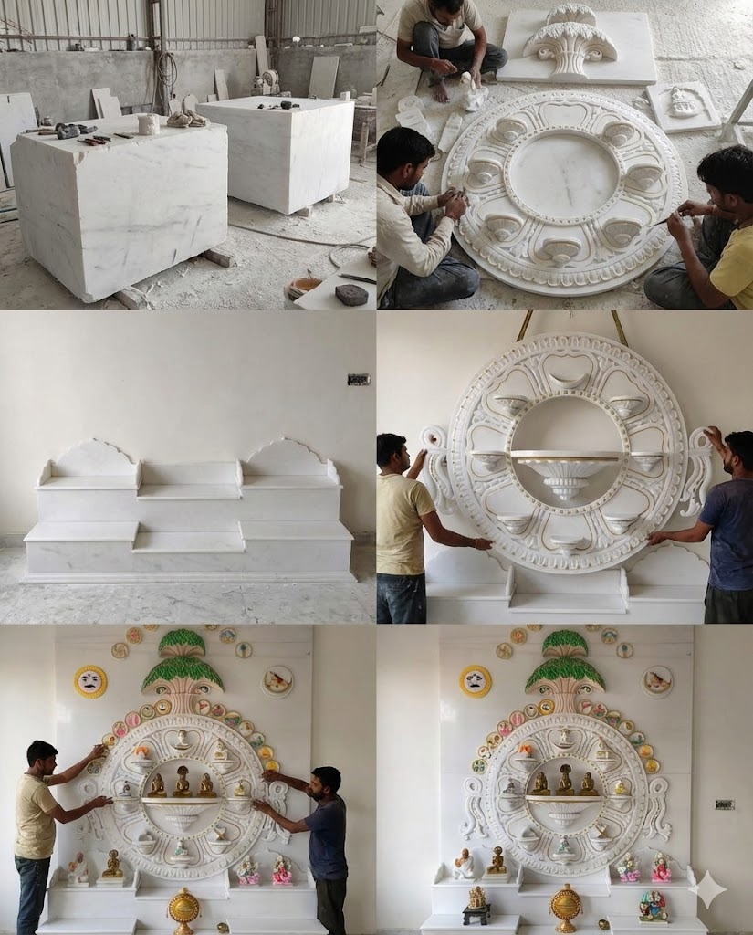 A close-up view of the ornate details in our marble work.