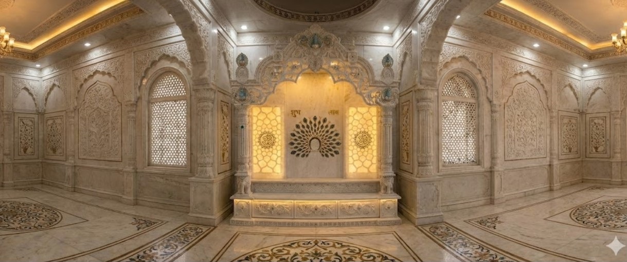 Artisans working in a marble workshop