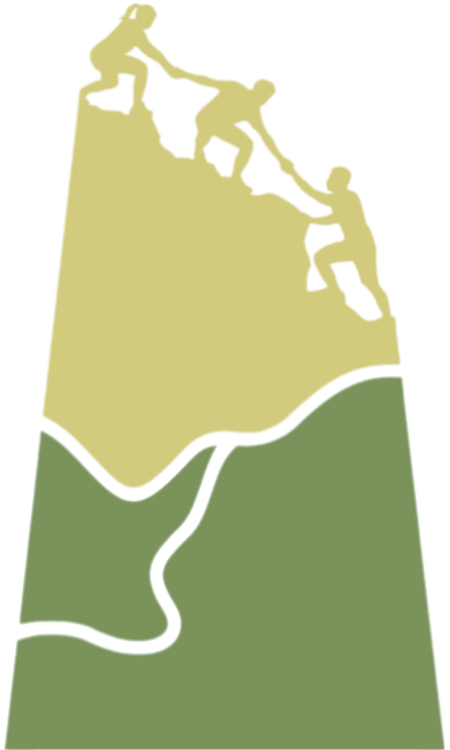 A group of diverse people connecting and supporting each other.