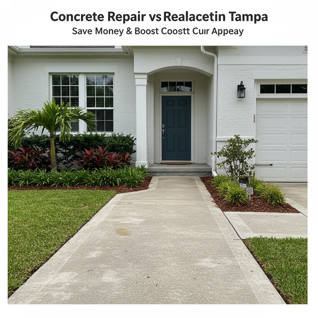 Concrete Repair vs. Replacement in Tampa: Save Money & Boost Curb Appeal