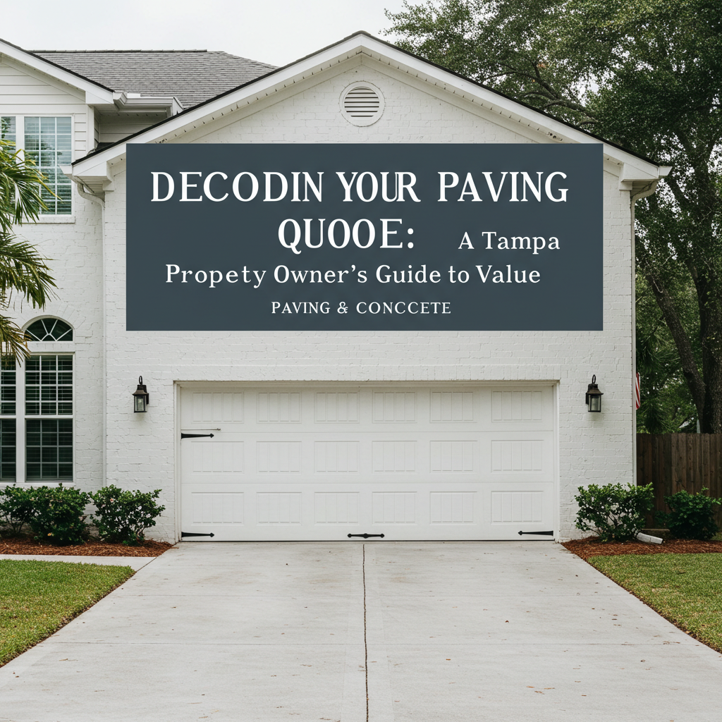 Decoding Your Paving Quote: A Tampa Property Owner's Guide to Value