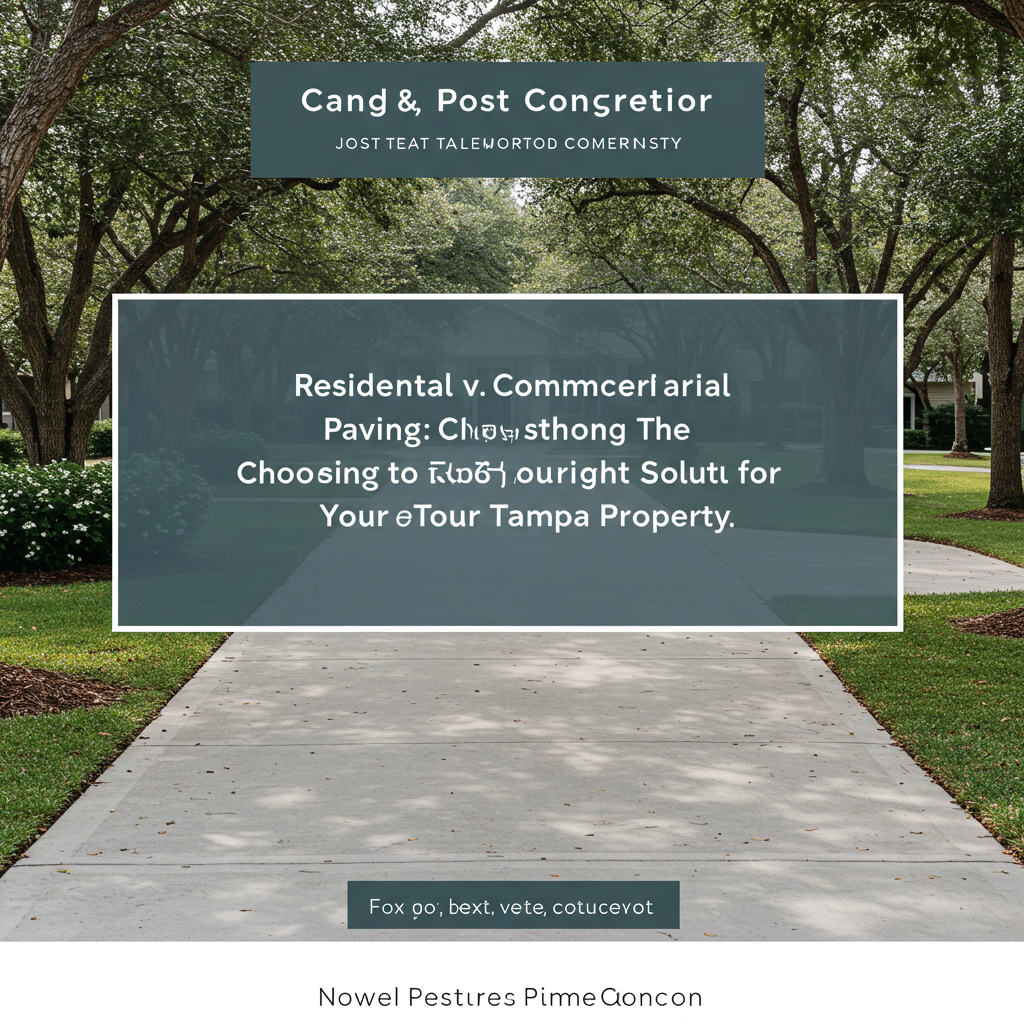 Residential vs. Commercial Paving: Choosing the Right Solution for Your Tampa Property