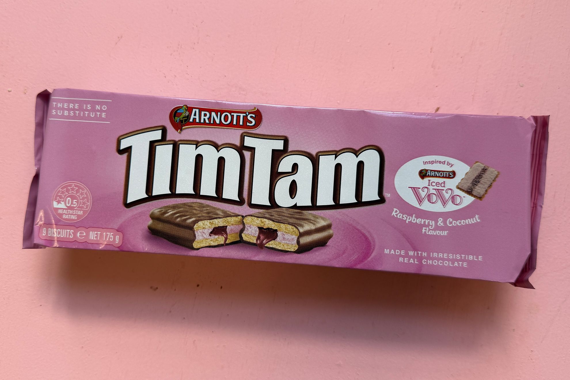 Arnott’s New Tim Tam Iced VoVo Raspberry and Coconut Flavour - Ingredients Label
