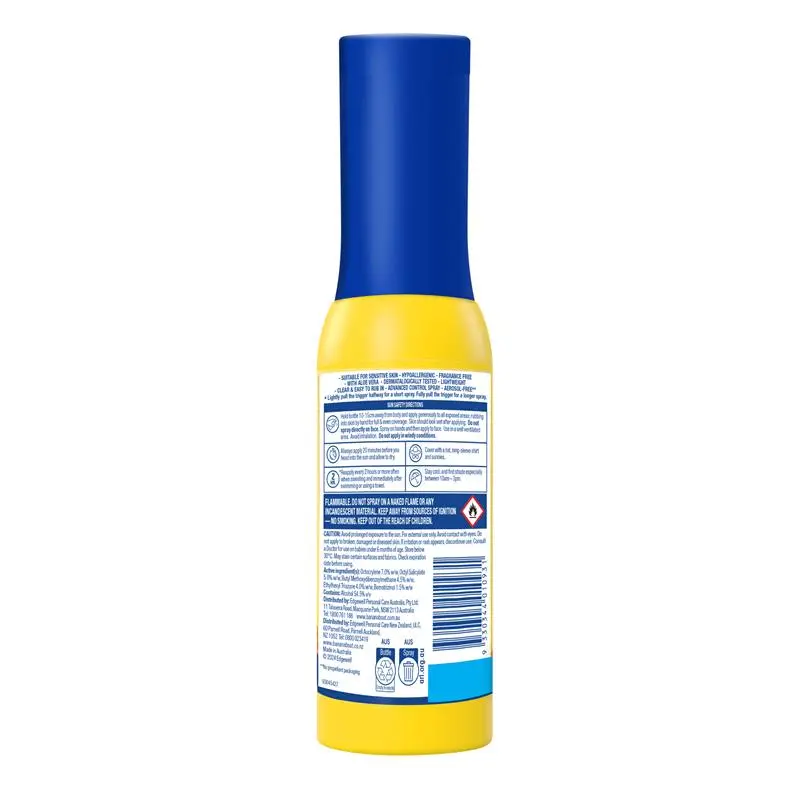 Banana Boat Kids SmartMist Sunscreen Spray SPF 50+ 200ml - Ingredients Label