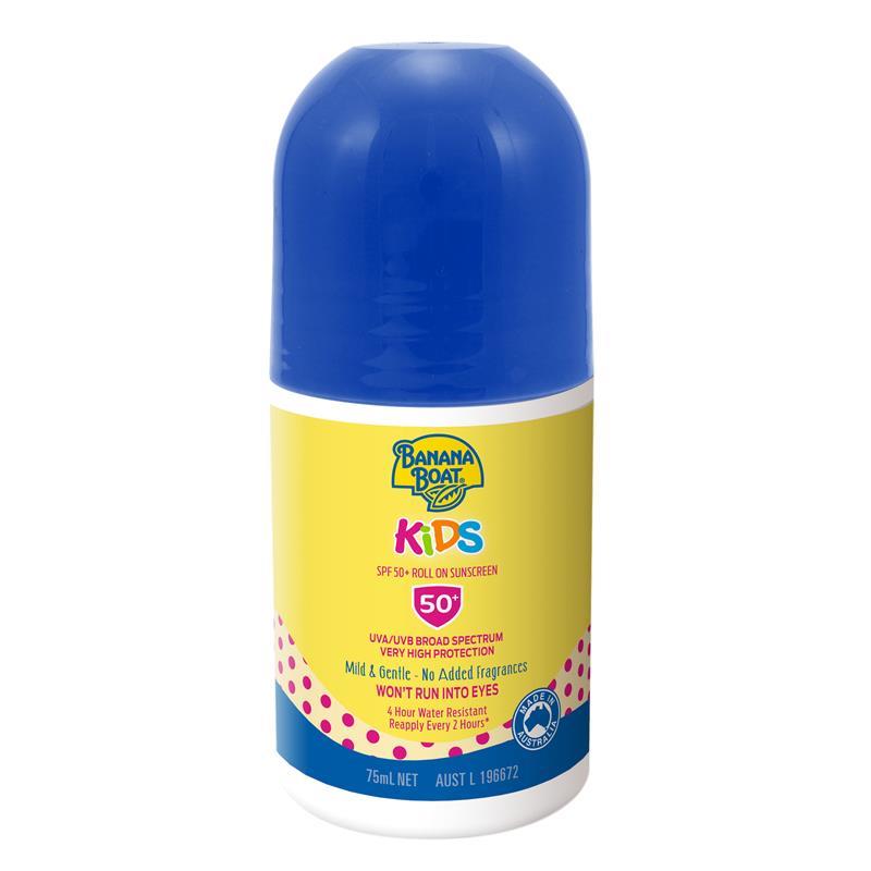 Banana Boat Kids SPF 50+ Roll On Sunscreen 75ml Very High Protection