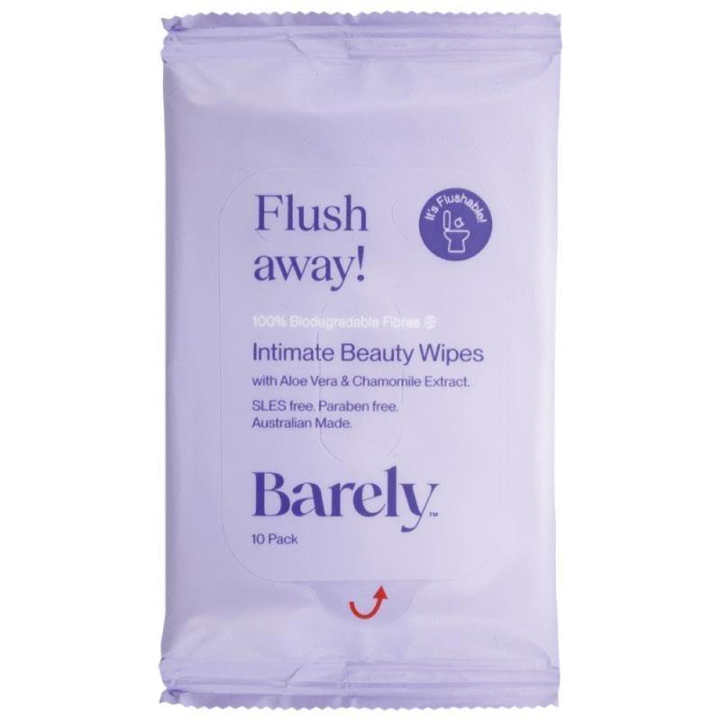 Barely Intimate Beauty Wipes 10 Pack with Aloe Vera & Chamomile Extract