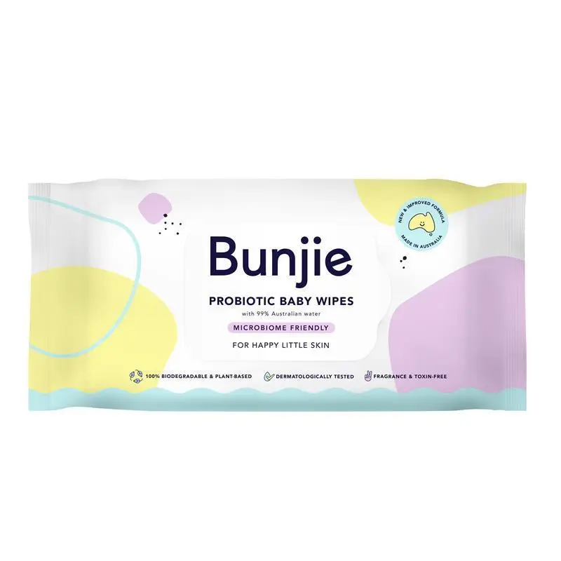 Bunjie Probiotic Baby Wipes 80 Count with Australian Water