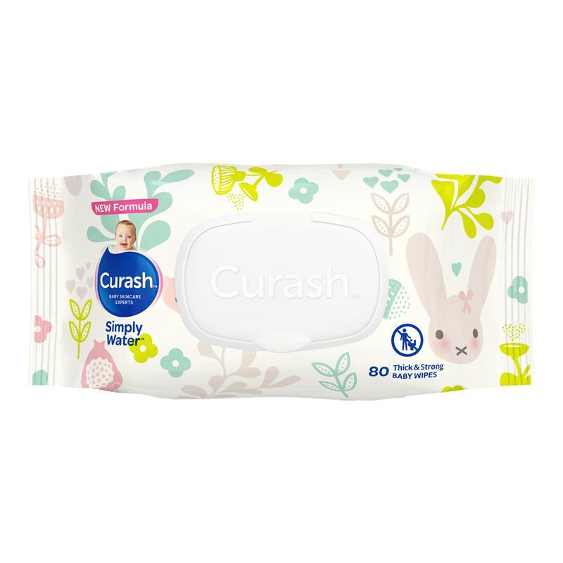 Curash Simply Water Baby Wipes 80 Count Thick and Strong