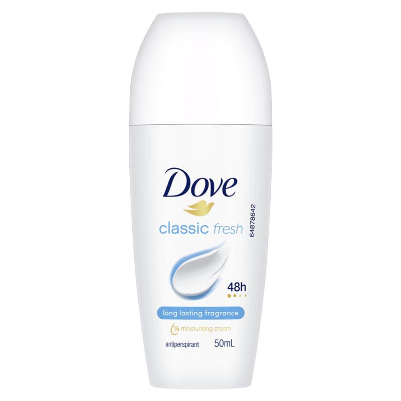 Dove Classic Fresh Antiperspirant Roll-On 50ml with 48h Protection