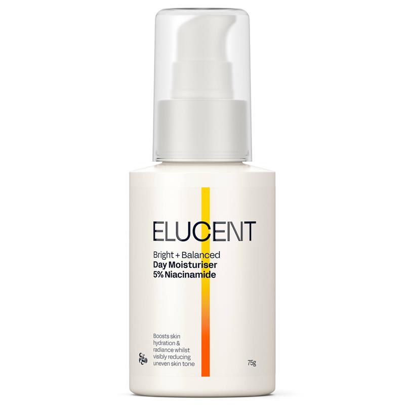ELUCENT Bright + Balanced Day Moisturiser 75g with 5% Niacinamide