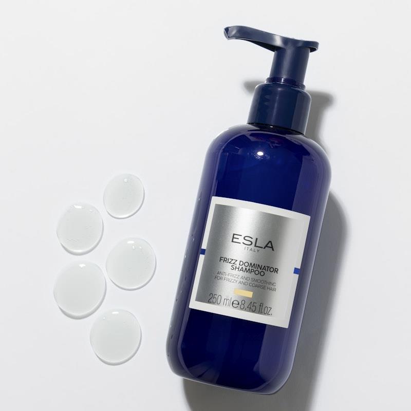 Esla Frizz Dominator Shampoo 250ml 8.45oz Anti-Frizz Smoothing - Ingredients Label