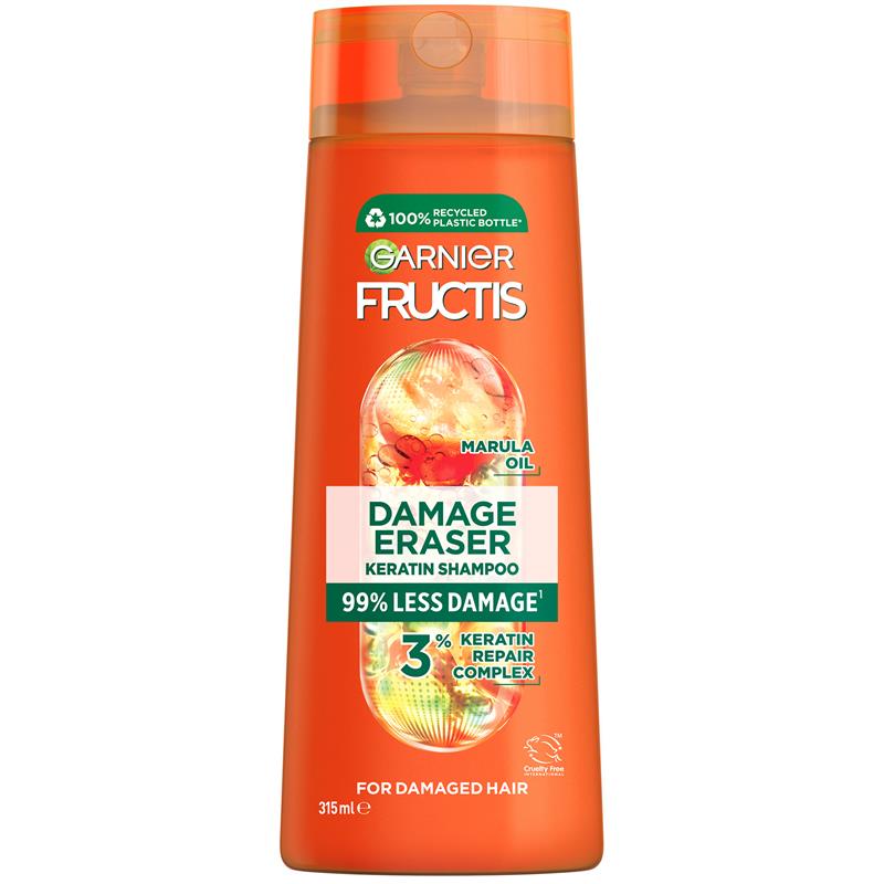 Garnier Fructis Damage Eraser Keratin Shampoo 315ml for Damaged Hair
