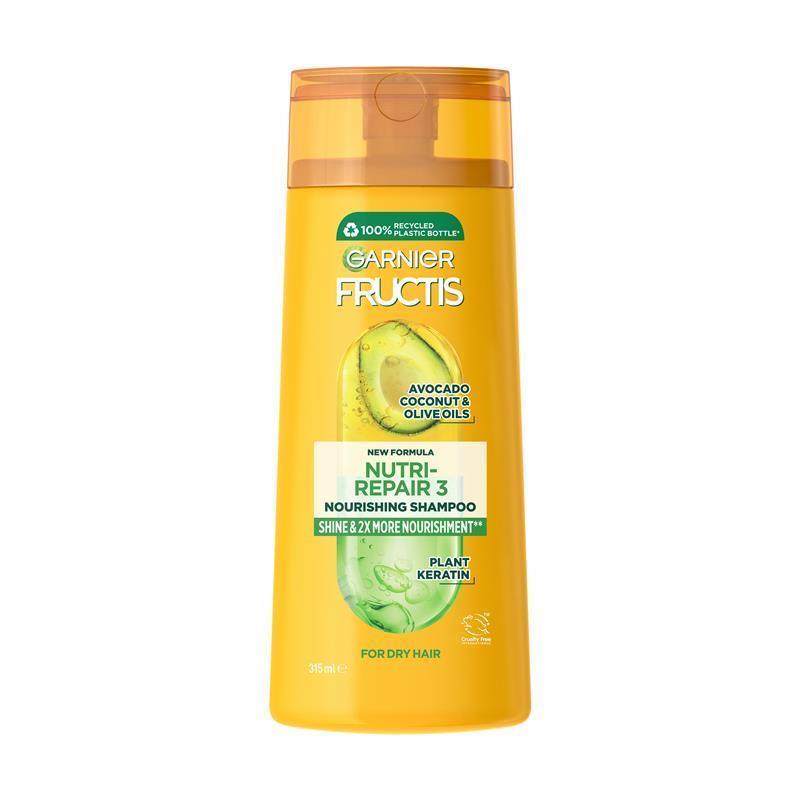 Garnier Fructis Nutri-Repair 3 Nourishing Shampoo 315ml for Shine & 2x More Nourishment