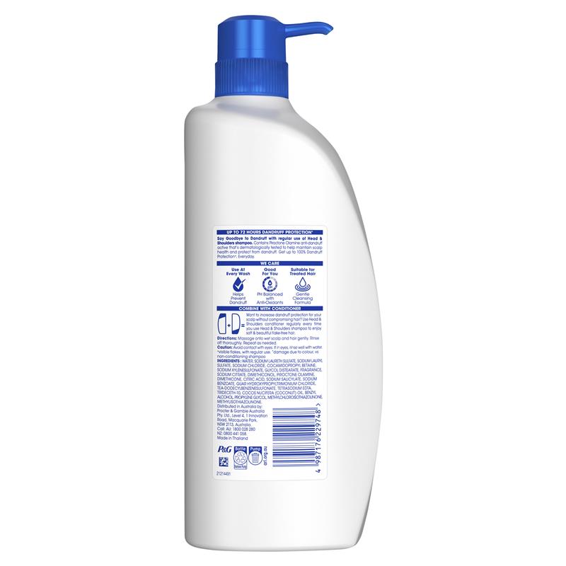 Head & Shoulders Anti-Dandruff Shampoo 850ml Dry Scalp Care - Ingredients Label