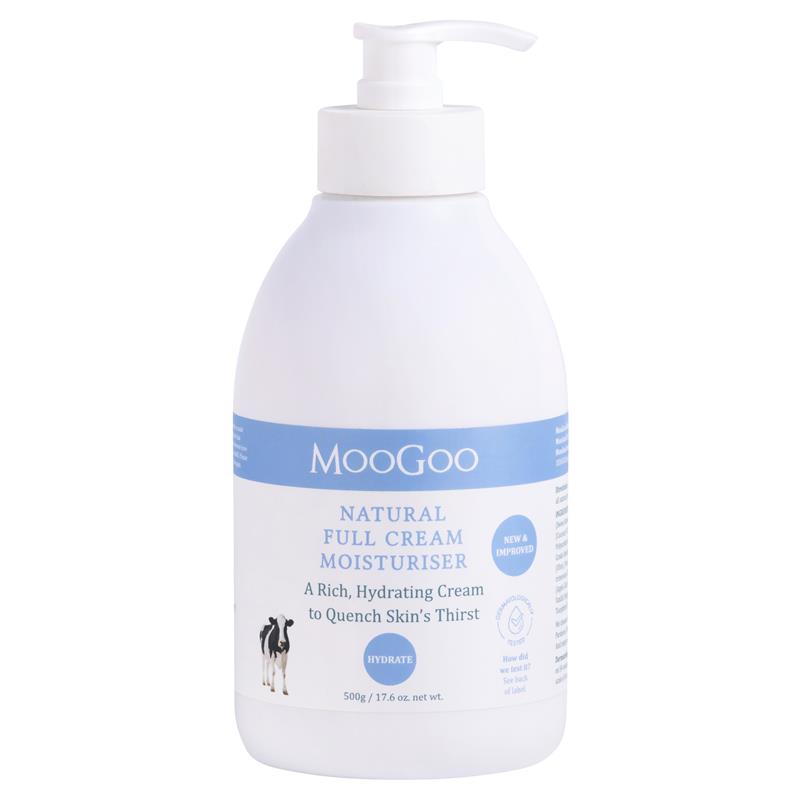 MooGoo Natural Full Cream Moisturiser 500g, Deeply Hydrating