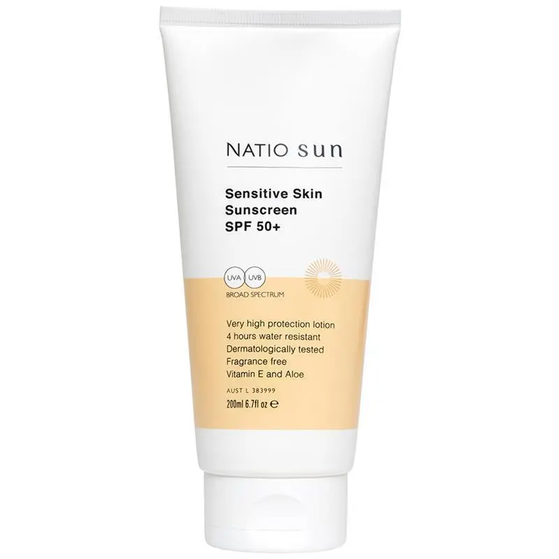 Natio Sun Sensitive Skin Sunscreen 200ml SPF 50+ Very High Protection