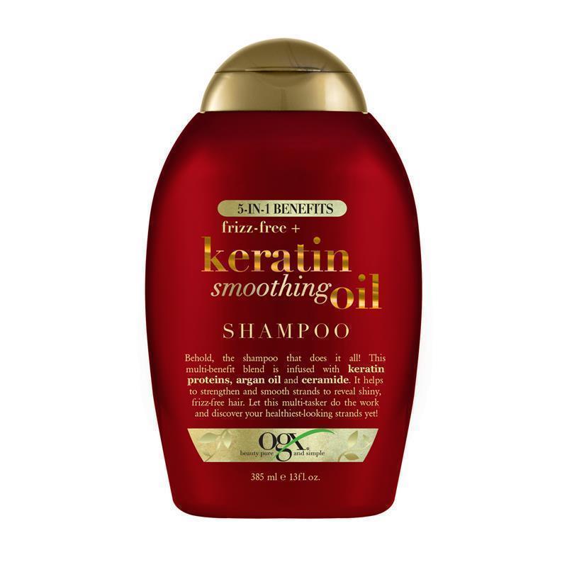 OGX Keratin Smoothing Oil Shampoo 385ml for Frizz-Free Hair