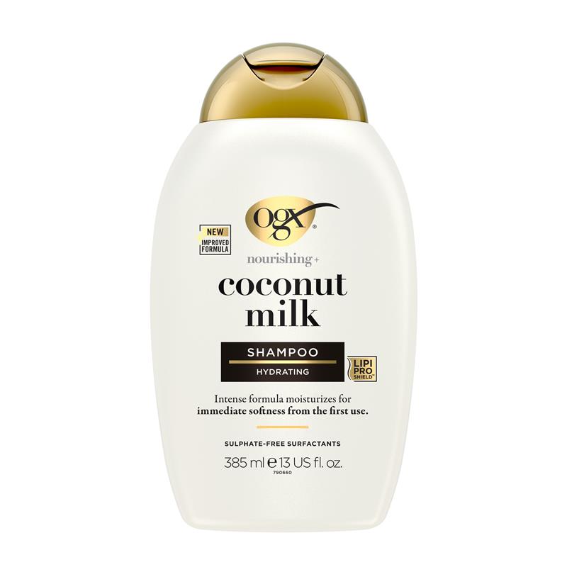 OGX Nourishing Coconut Milk Shampoo 385ml for Immediate Softness