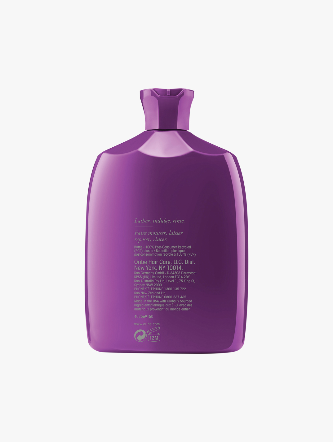Oribe Serene Scalp Densifying Shampoo for Hair Fullness and Scalp Health - Ingredients Label