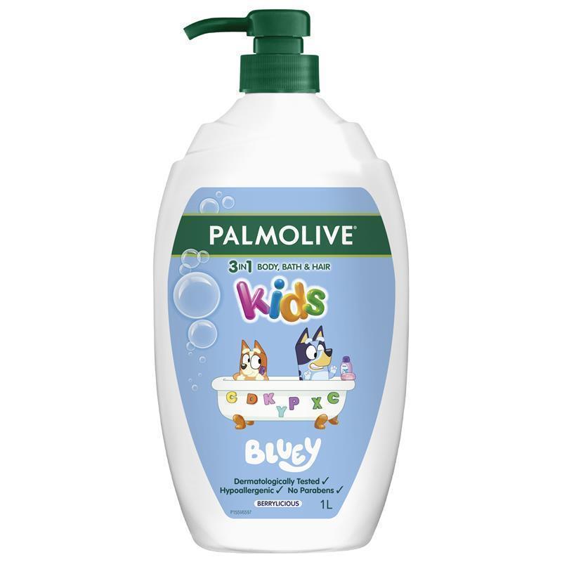 Palmolive Kids Bluey 3in1 Body, Bath & Hair 1L Berrylicious Hypoallergenic