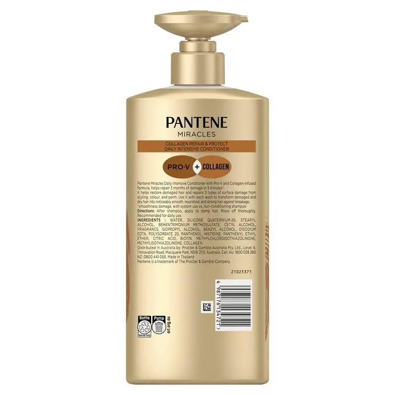 Pantene Miracles Collagen Repair & Protect Conditioner 600ml - Ingredients Label