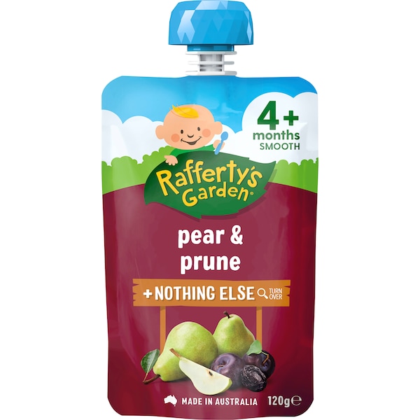 Rafferty's Garden Pear & Prune 120g Smooth Puree for 4+ Months