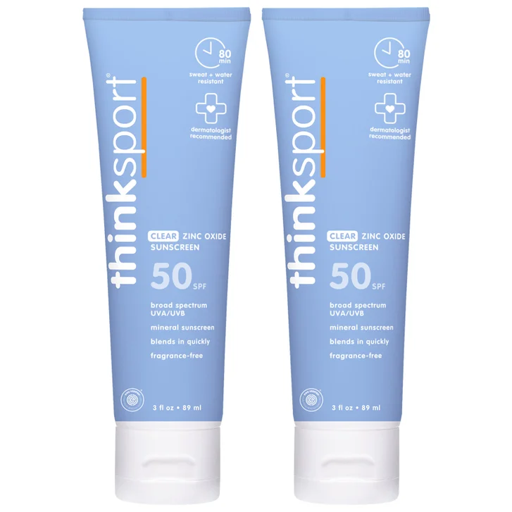 Thinksport Clear Zinc Oxide Sunscreen SPF 50, 89 mL, Sweat + Water Resistant