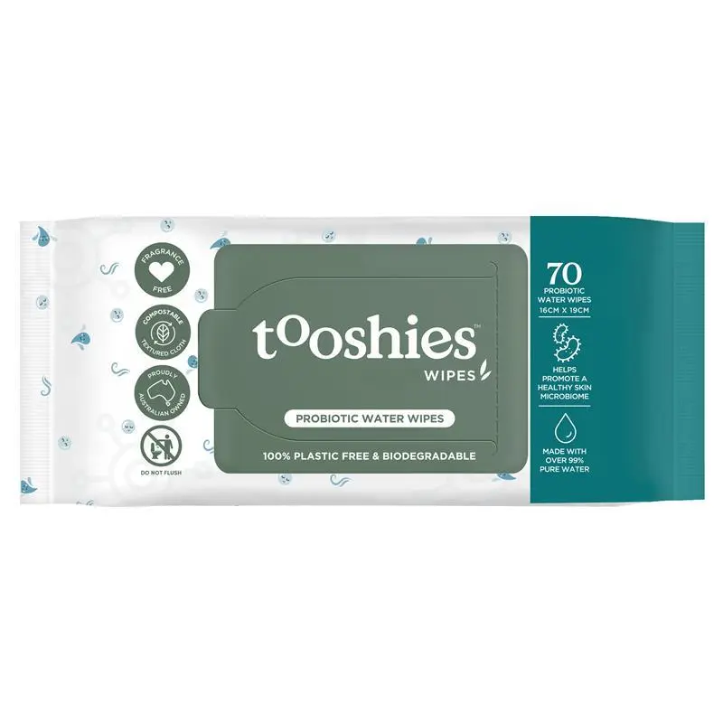 tOOshies Probiotic Water Wipes 70ct, Supports Healthy Skin Microbiome