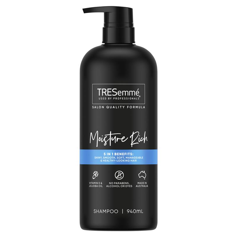 TRESemmé Moisture Rich Shampoo 940ml for 5-in-1 Healthy, Shiny Hair