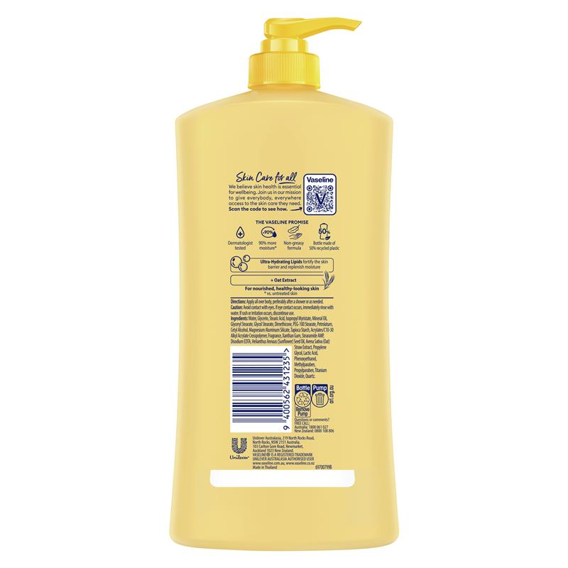 Vaseline Intensive Care Deep Restore 750ml 48H Moisture Lotion - Ingredients Label