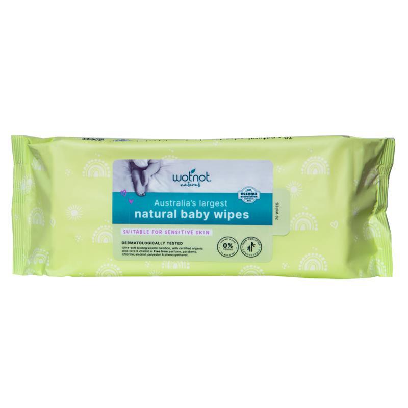 Wotnot Naturals Natural Baby Wipes 70 Count Sensitive Skin Formula