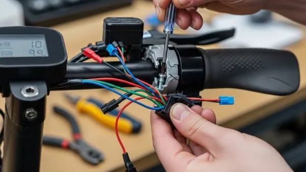 Поправка на мали Електрични возила - Close-up of electric scooter electronics