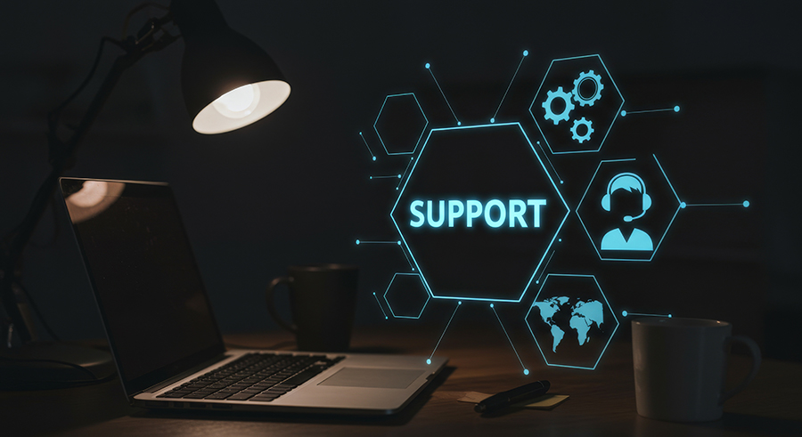 ИТ Поддршка за Бизниси - An office with computers being supported by an IT professional.