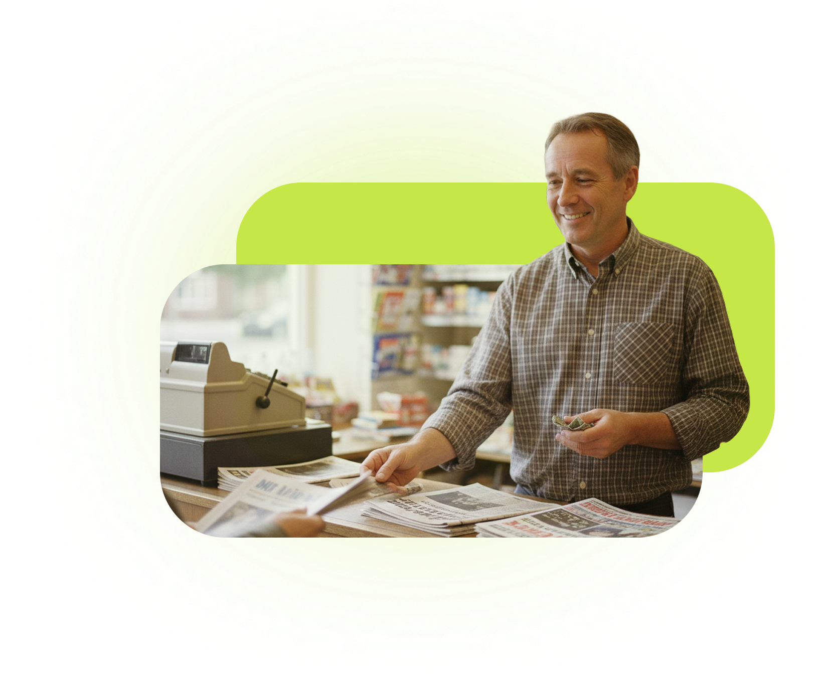 Persona trabajando en una tienda de barrio