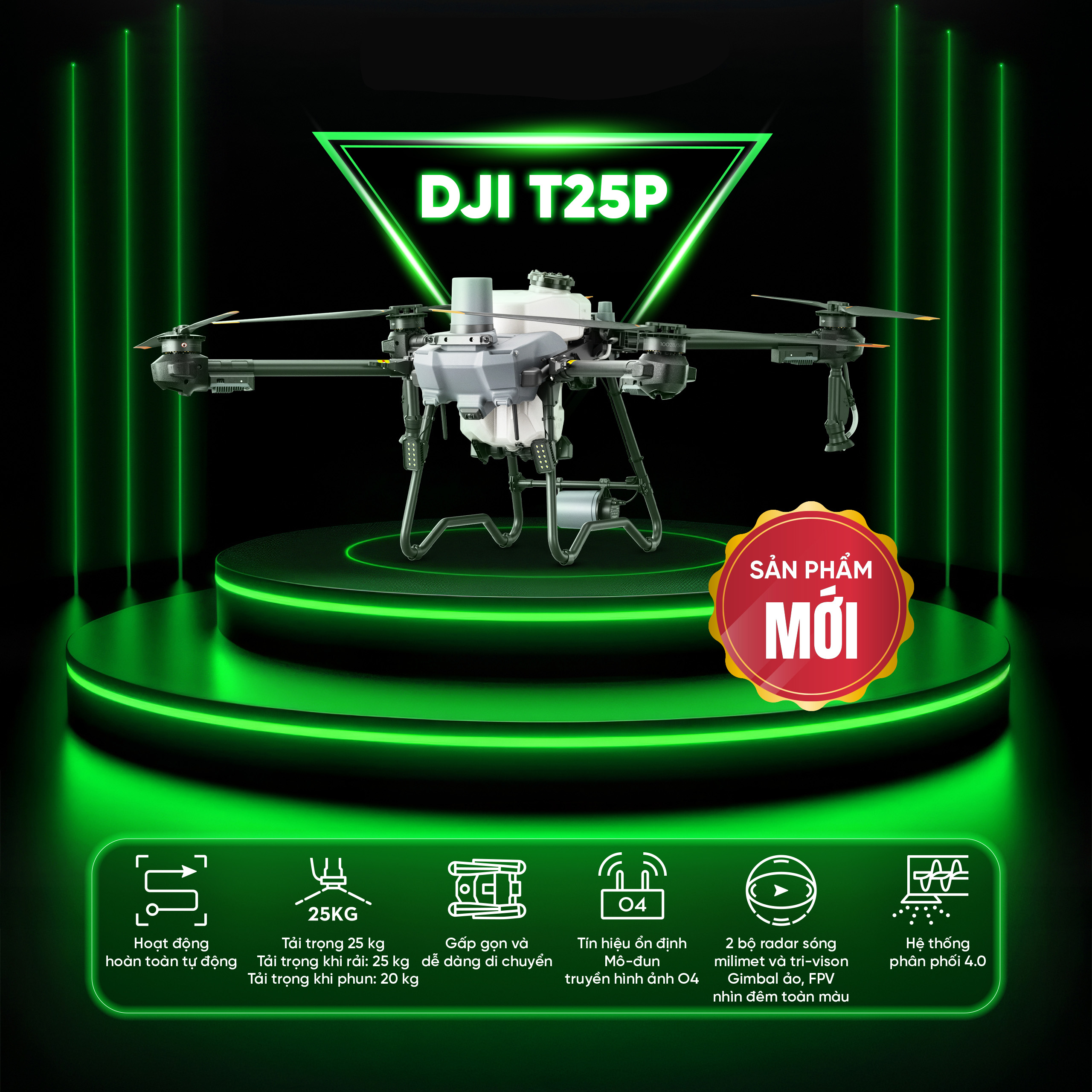 THIẾT BỊ BAY NÔNG NGHIỆP DJI AGRAS T25P