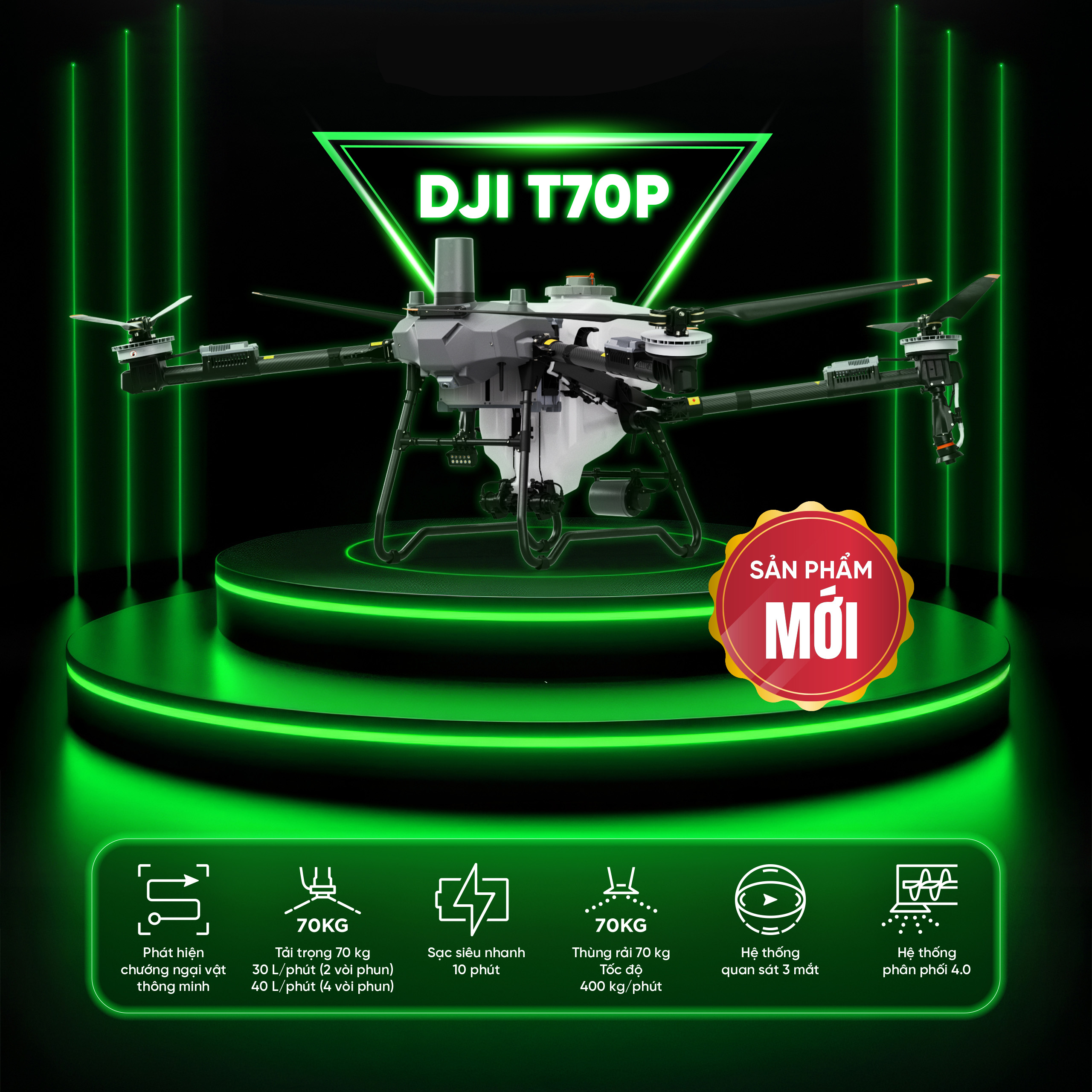 THIẾT BỊ BAY NÔNG NGHIỆP DJI AGRAS T70P