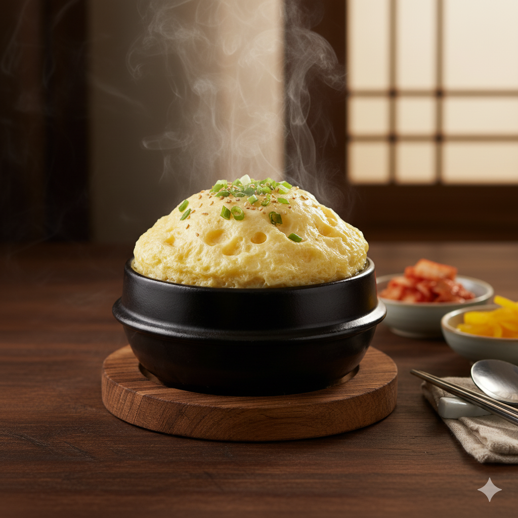 A fluffy and savory Korean steamed egg casserole.