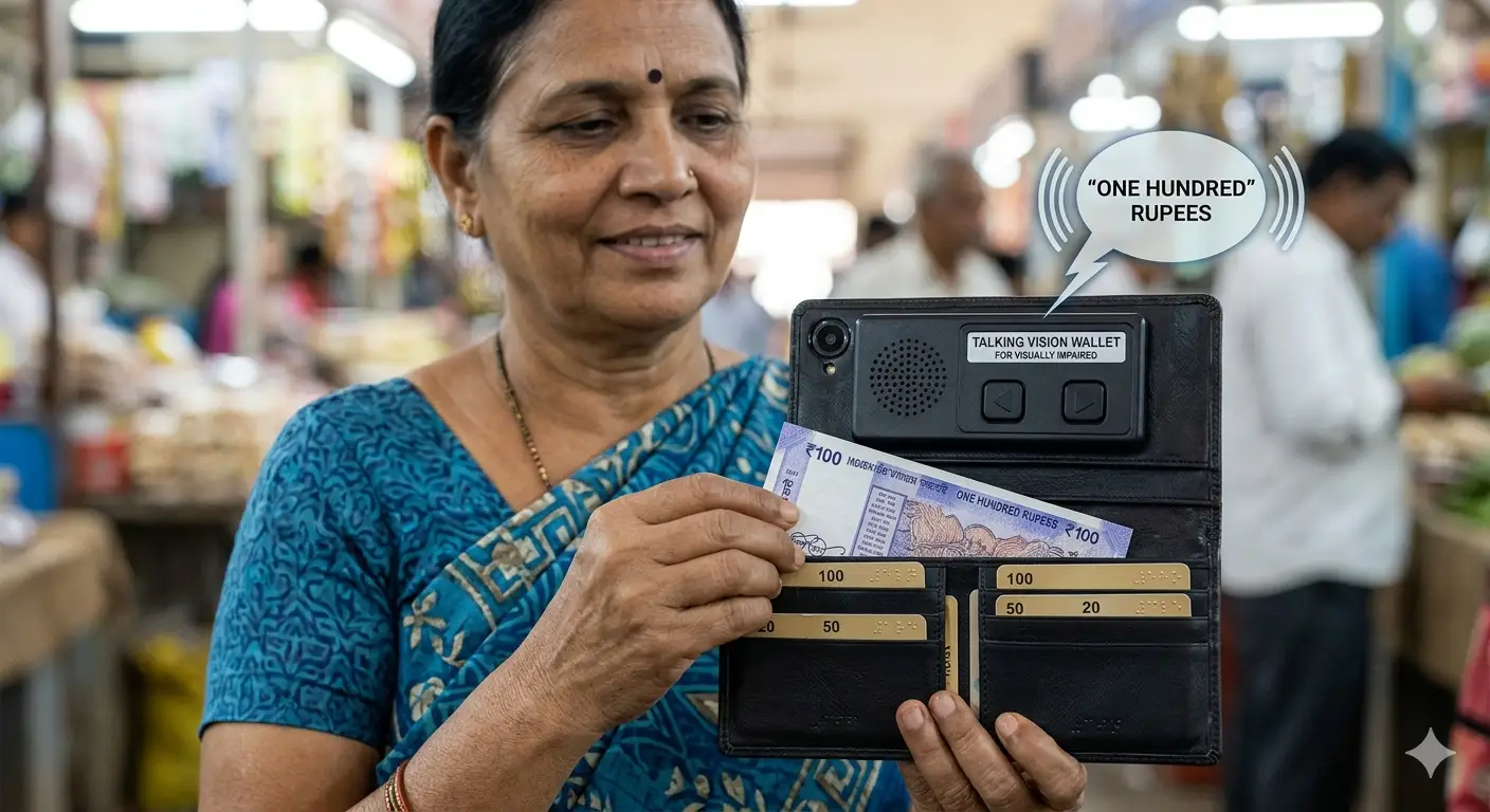 Talking Wallet for Visually Impaired – Voice-Assisted Currency Organizer with Audio Identification
