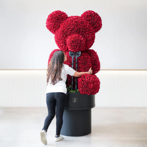 Oso Gigante de Rosas Rojas Eternas