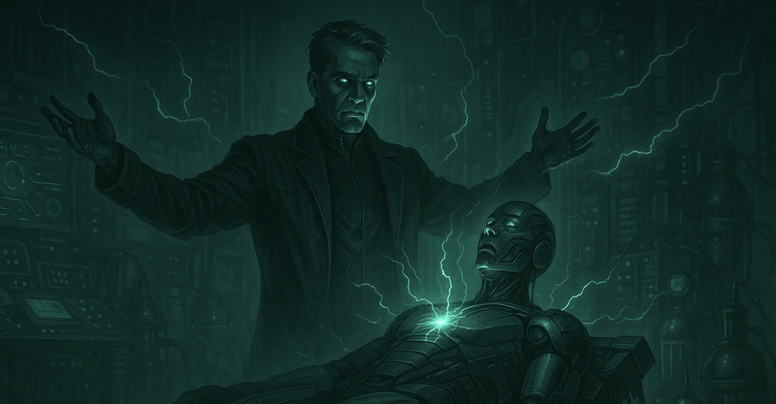 A bolt of lightning striking, with the text 'It's Alive' overlaid.