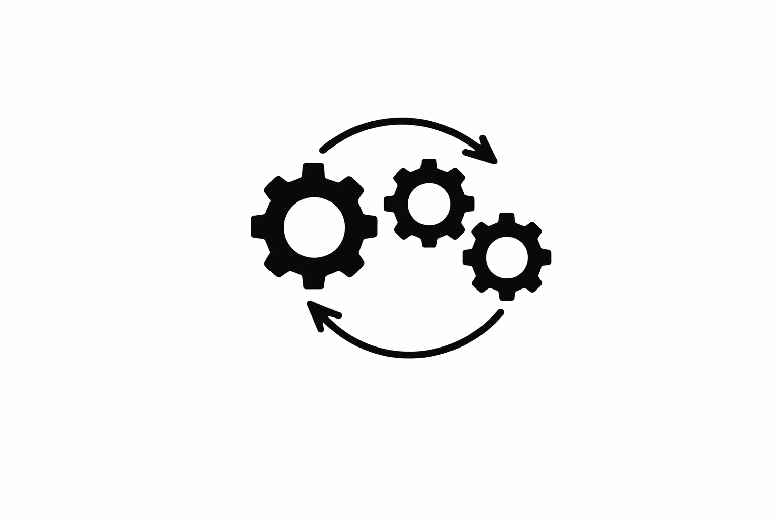 Interlocking gears on a workshop bench, representing systemizing growth.