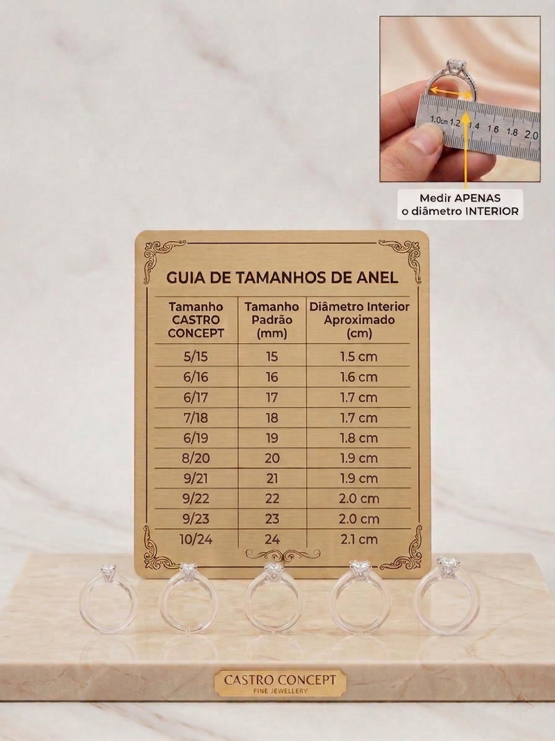 Guia Visual de Medidas de Anéis