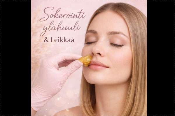 Sokerointi huulen yläpuolella + leukka