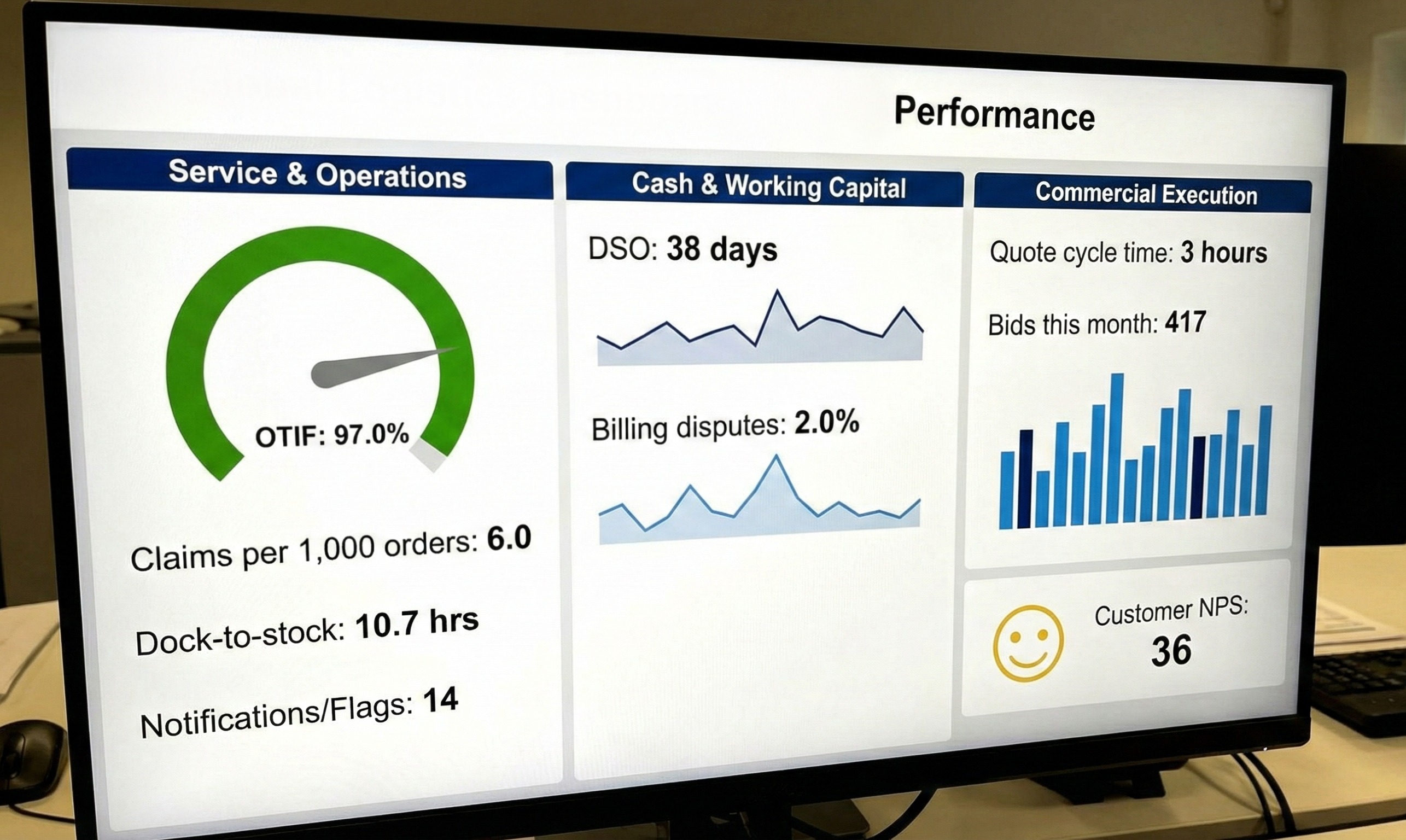 Narwhall dashboard example.