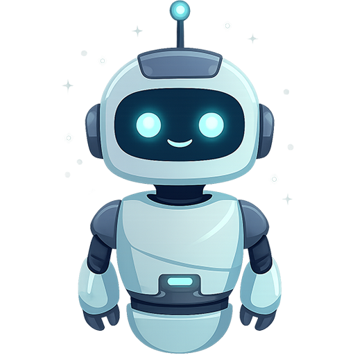 Friendly 2D robot avatar, inspired by Wall-E.