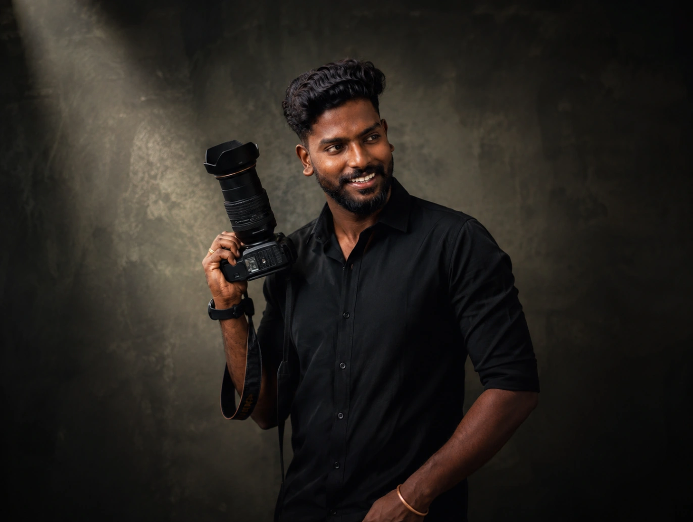 Headshot of Vignesh Elangovan, the photographer behind Time Pause Studio.
