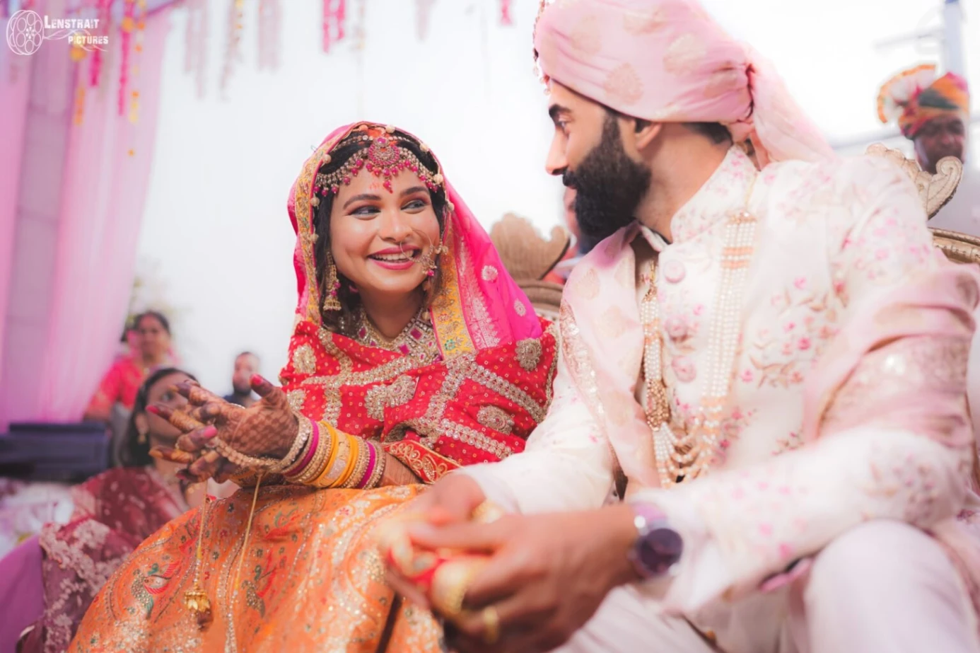 Indian wedding photography by Lenstrait Pictures in Noida, D-82, D Block, Pocket D, Sector 20