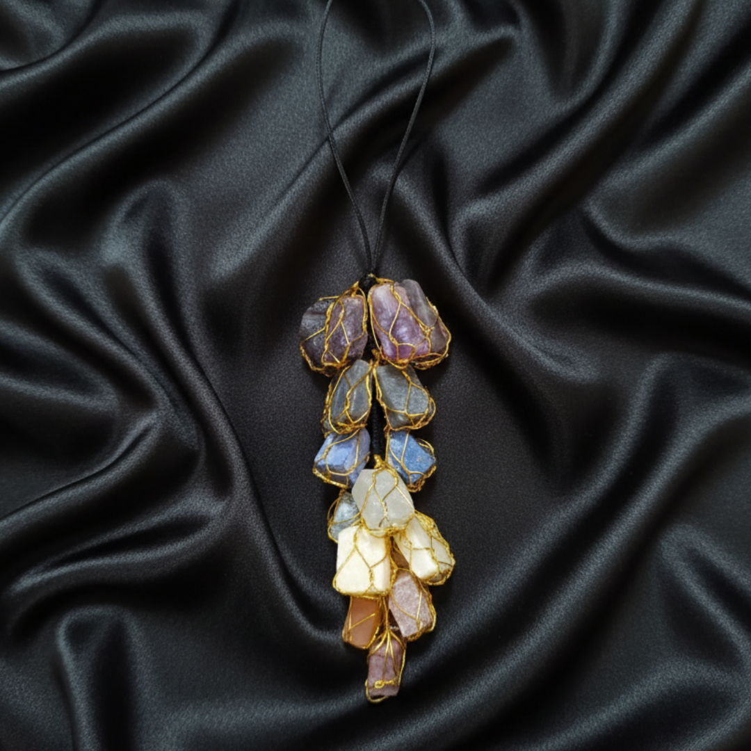 Seven Chakra Raw Crystal Vastu Energy Tassel Hanging