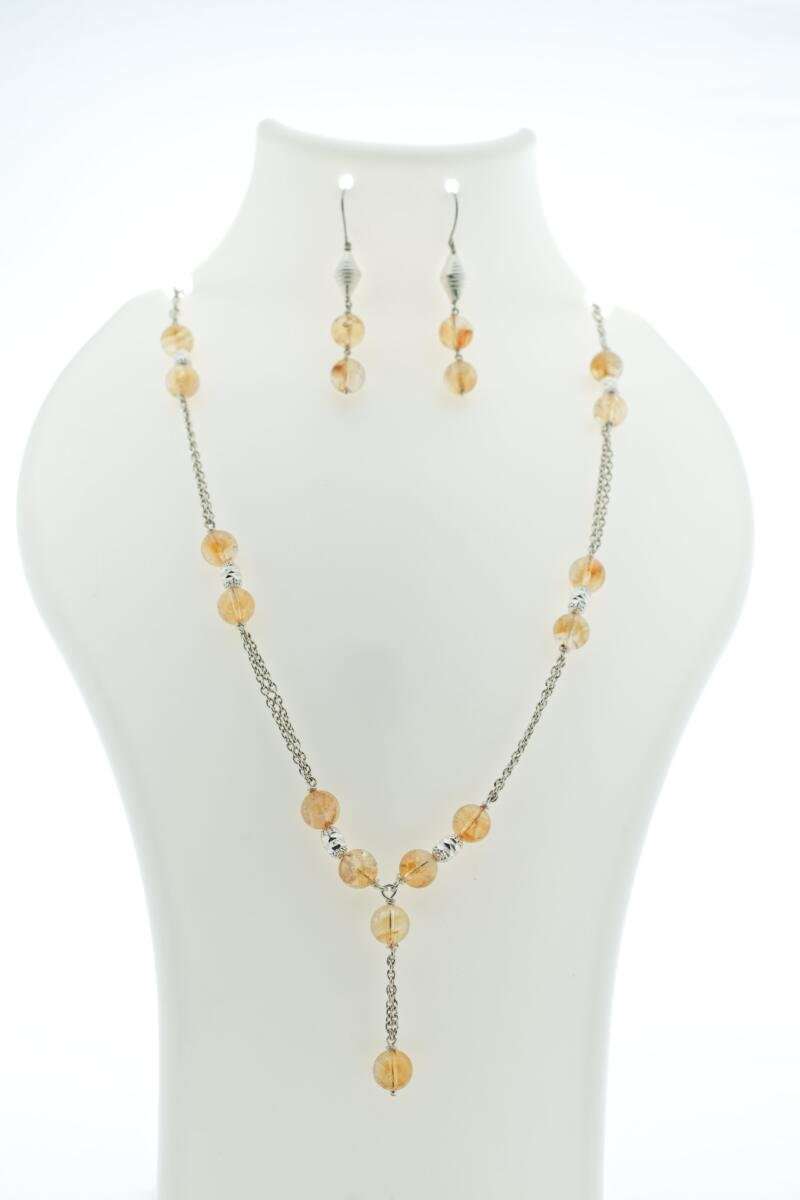 Raw Citrine Nugget & Silver Artisan Necklace