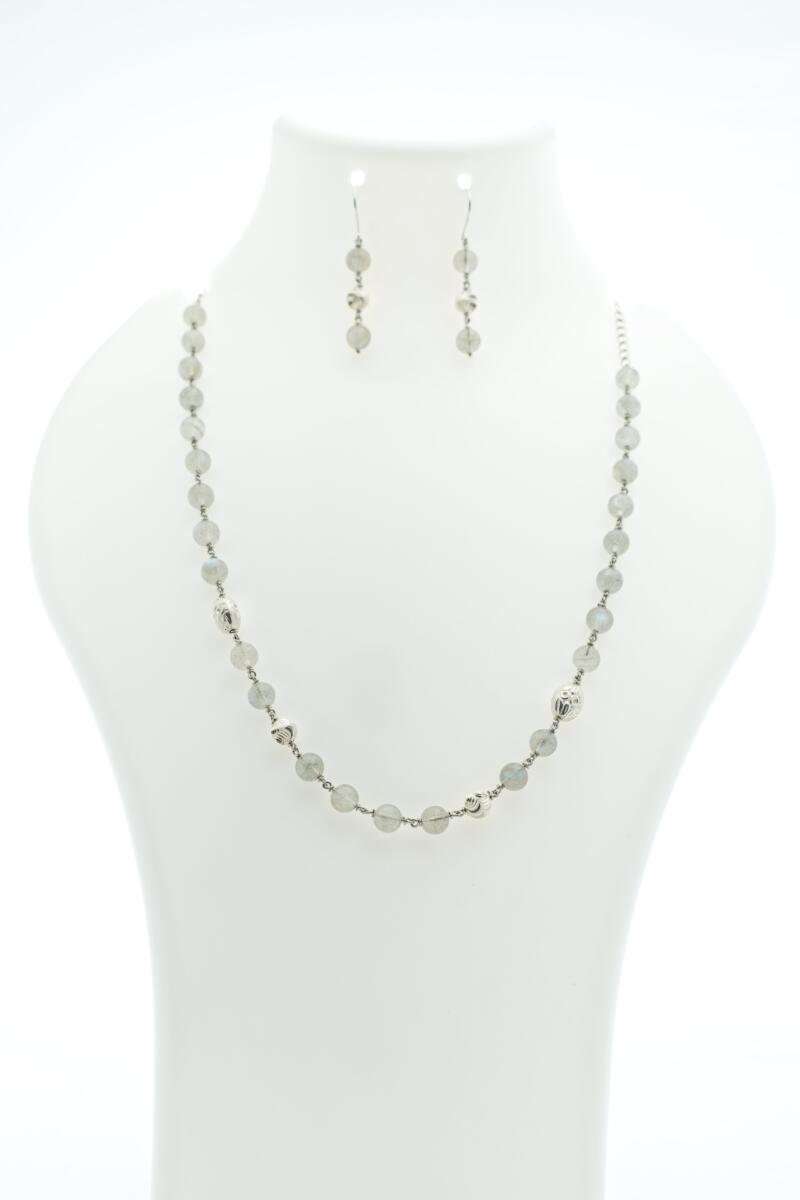 Mystic Labradorite & 925 Silver Shimmer Necklace